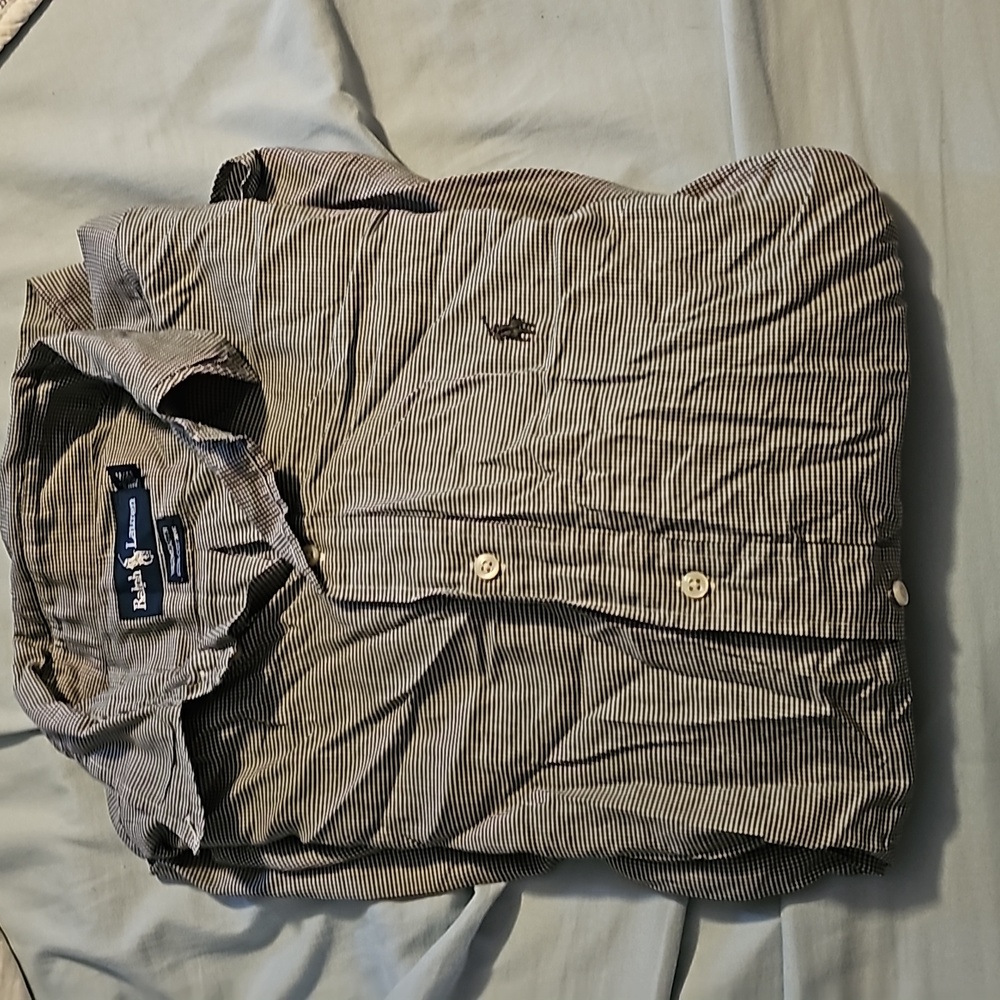 Ralph Lauren grey checkered men's button down sized 16½ neck